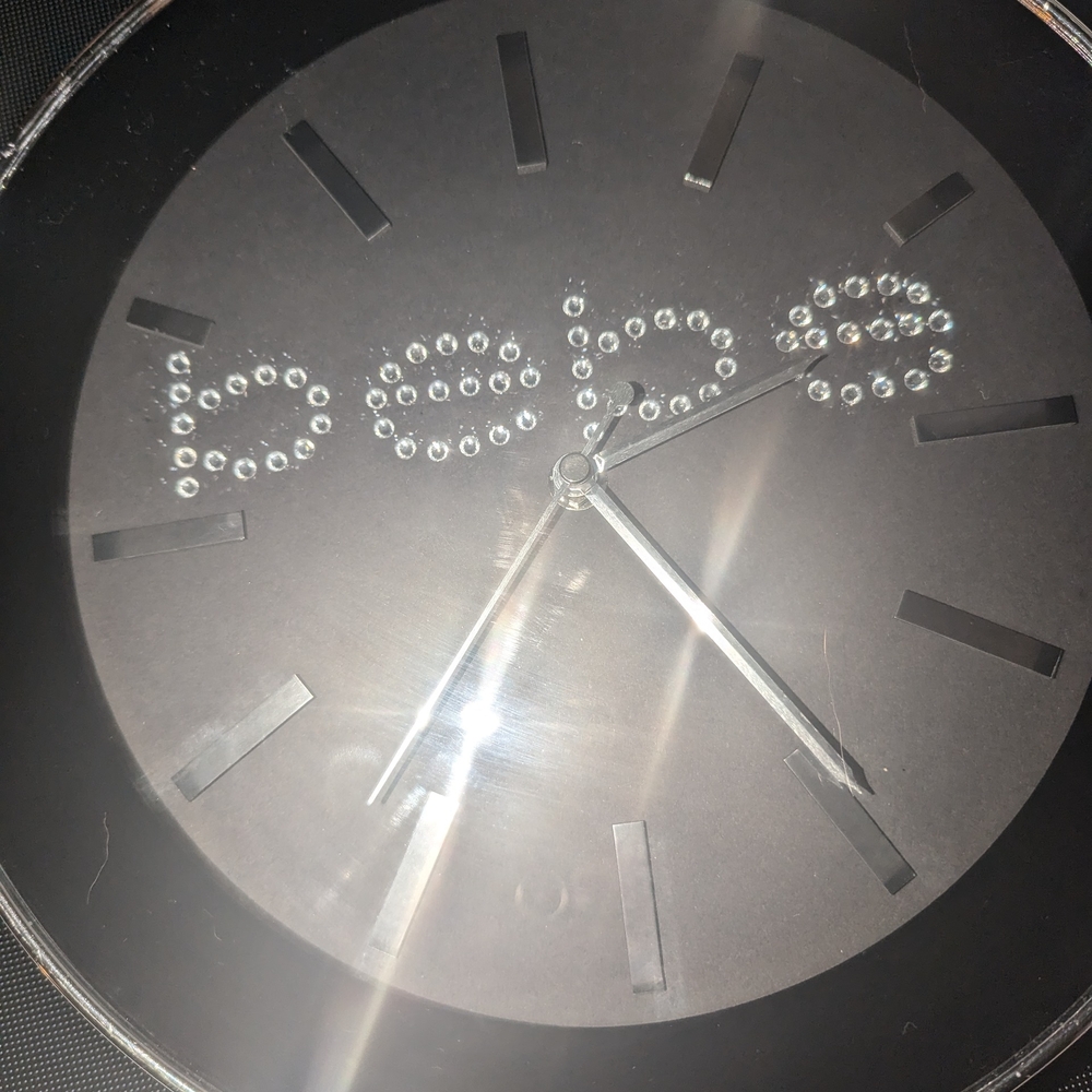 Black Wall Clock with Crystal Accents